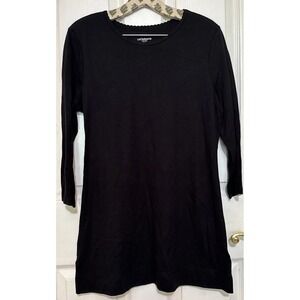 Liz Claiborne Women's Black‎ Top. Small Size, 3/4 Sleeve, Round Neck Blouse.